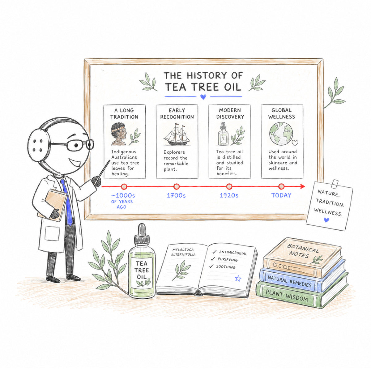 Soaptoshi studying the history of tea tree oil