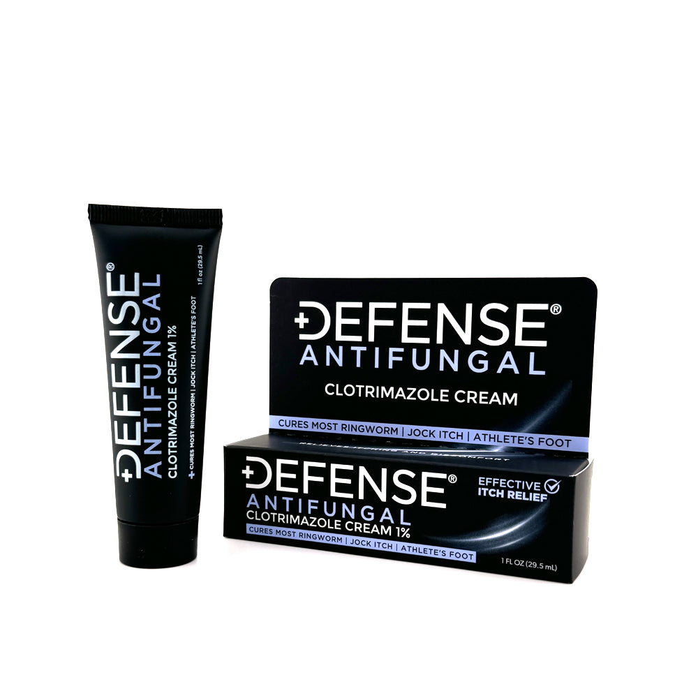 Defense Antifungal Cream with Clotrimazole for athlete's foot, jock itch, and ringworm
