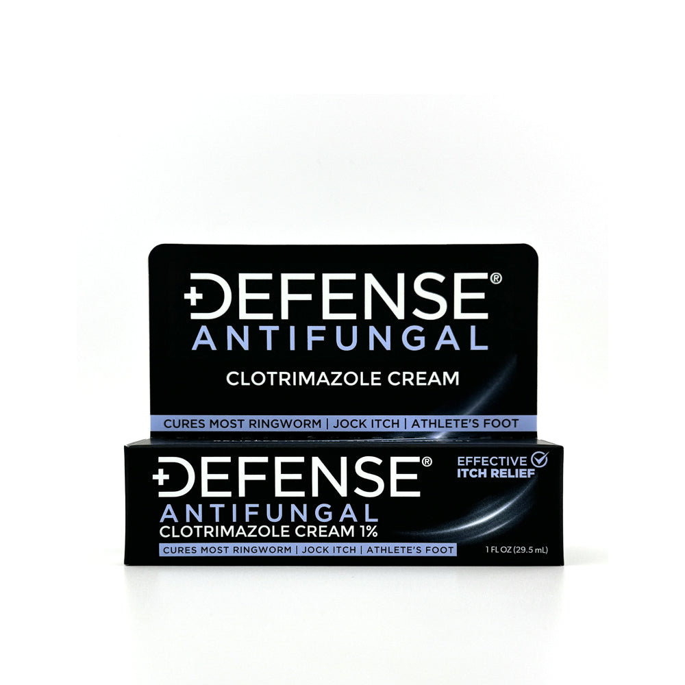 Defense Antifungal Cream with Clotrimazole for athlete's foot, jock itch, and ringworm