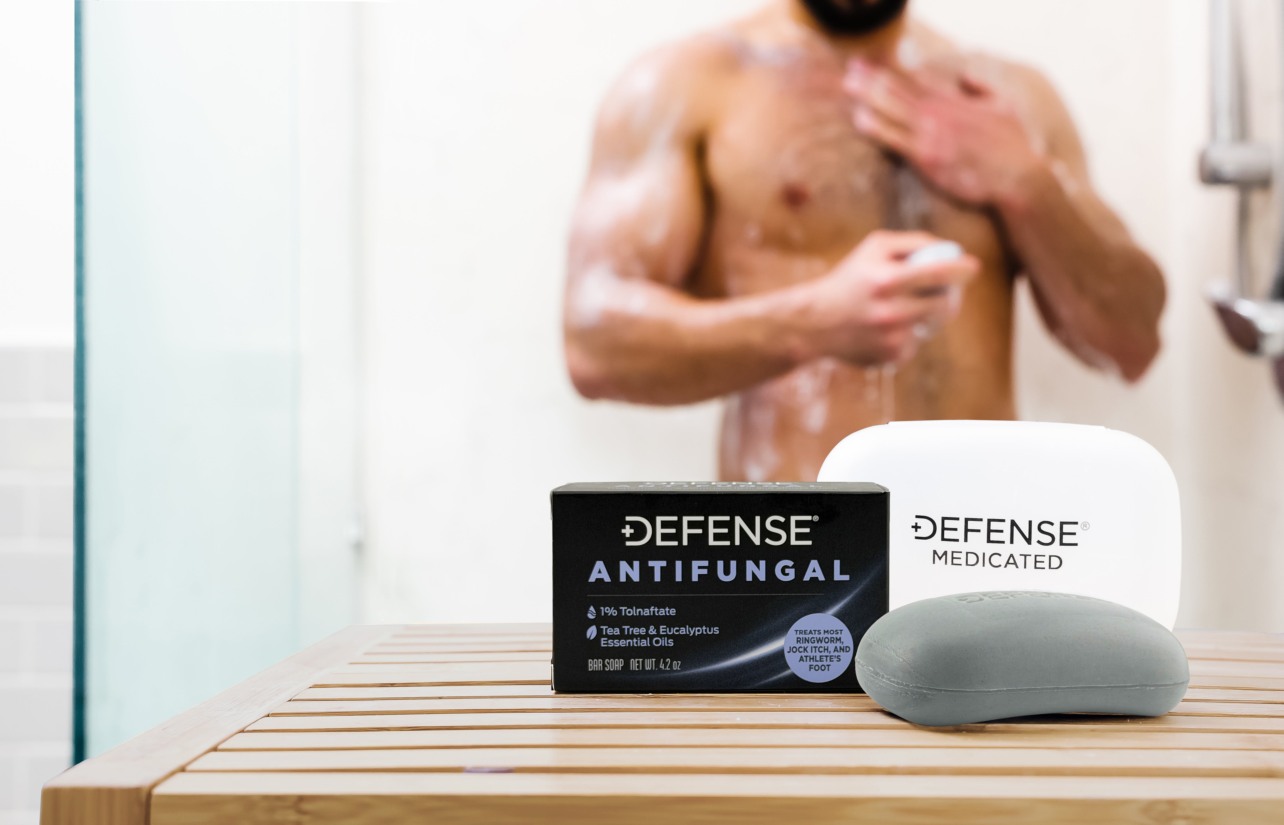 Defense Soap medicated products — FDA-registered OTC antifungal and acne treatment bar soaps